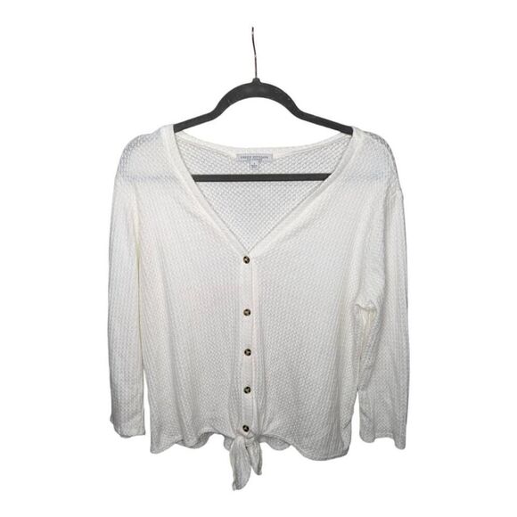 Green Envelope V Neck Long Sleeve Button Down Blouse - Picture 1 of 5
